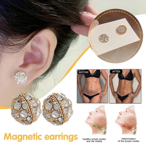 Zircon Magnetic Acupuncture Point Non-pierced Earrings Women