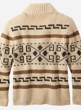 Men fall/winter lapel sweater zipper cardigan outer sweater