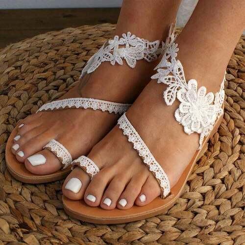 women flat sandals big size 43 summer shoes 大码女平跟凉鞋