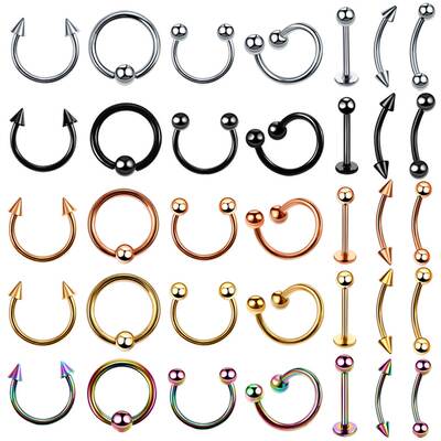 1PC G23 Titanium Nose Lip Ear Cartilage Tragus Piercing Eyeb