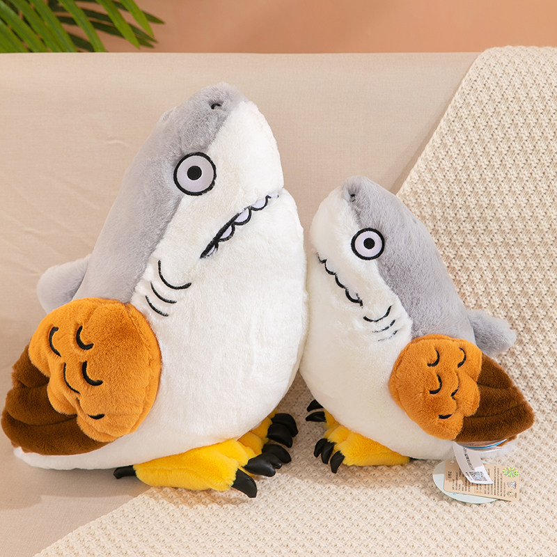 鲨雕玩偶恶搞怪鲨鱼公仔创意手沙雕瓜毛绒玩具抱枕布娃男女生礼物