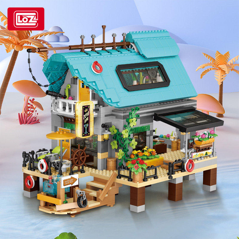 LOZ零点酒吧成人高难度拼装积木大型商业街景模型摆件礼物男女孩