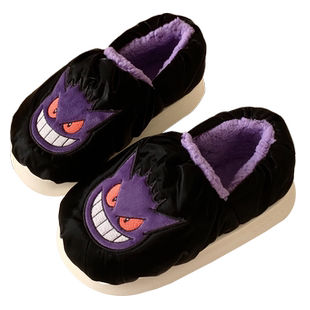 细细条趣味潮酷搞怪耿鬼情侣棉拖鞋保暖防滑加绒月子鞋男女冬季