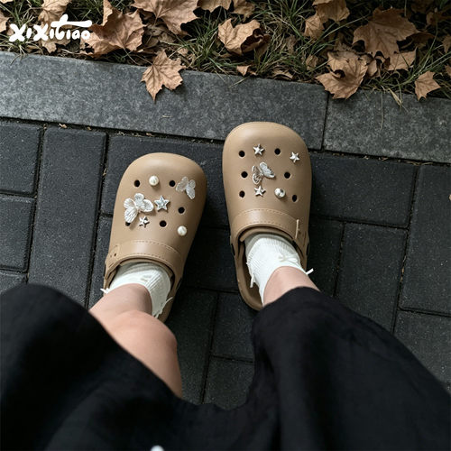 高级感星星蝴蝶洞洞鞋女软底