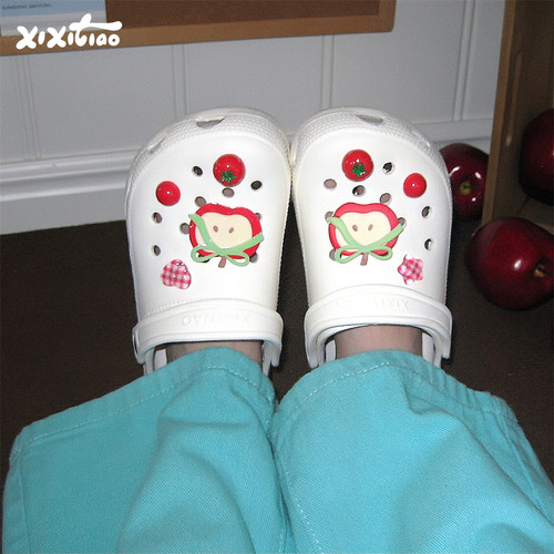 多巴胺diy趣味苹果番茄洞洞鞋