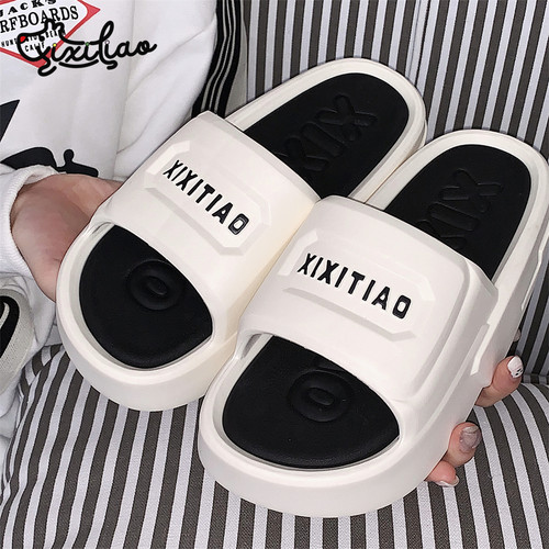 拼色百搭踩屎感EVA厚底凉拖鞋