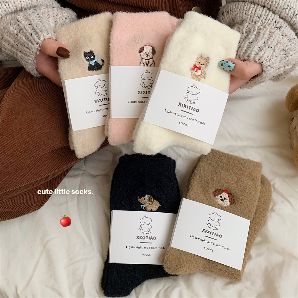 细细条月子睡眠袜ins保暖毛毛袜子女秋冬季可爱卡通水貂绒地板袜,女士内衣/男士内衣/家居服,中筒袜,淘宝优惠券,粉丝福利购,淘宝优惠卷