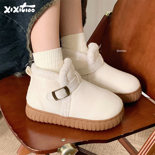 复古百搭加绒加厚雪地靴短靴棉鞋
