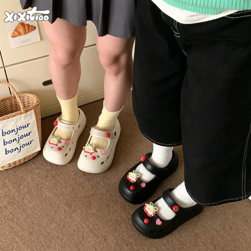 diy苹果番茄洞洞鞋女足弓支撑夏