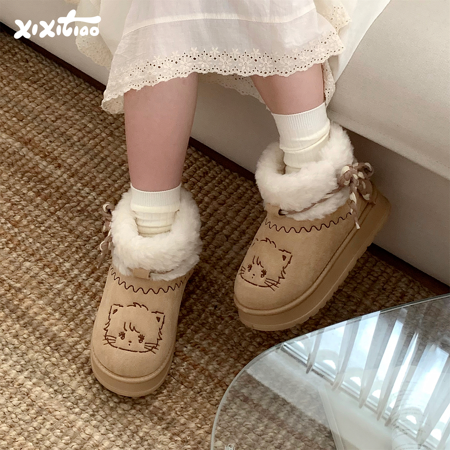 细细条雪地靴Mikko联名东北棉靴