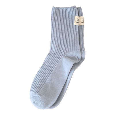 女春秋款简约风舒适中筒堆堆袜