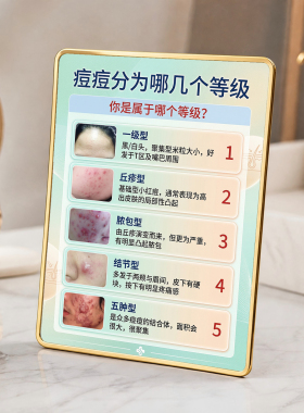 痘痘等级科普展示摆台美容皮肤管理中心门店桌面装饰摆件