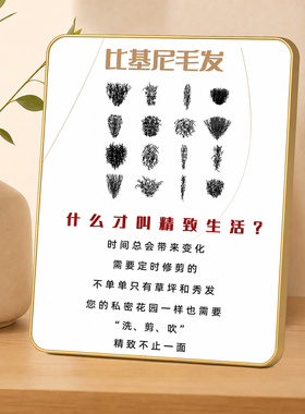 比基尼毛发趣味装饰摆件脱毛美容院前台精致生活金边摆台