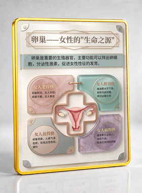 养生馆卵巢保养知识宣传装饰摆件女性护理门店展示立牌