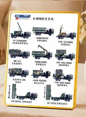 中国红旗9B防空系统图鉴装饰摆台军迷卧室书房桌面装饰摆件