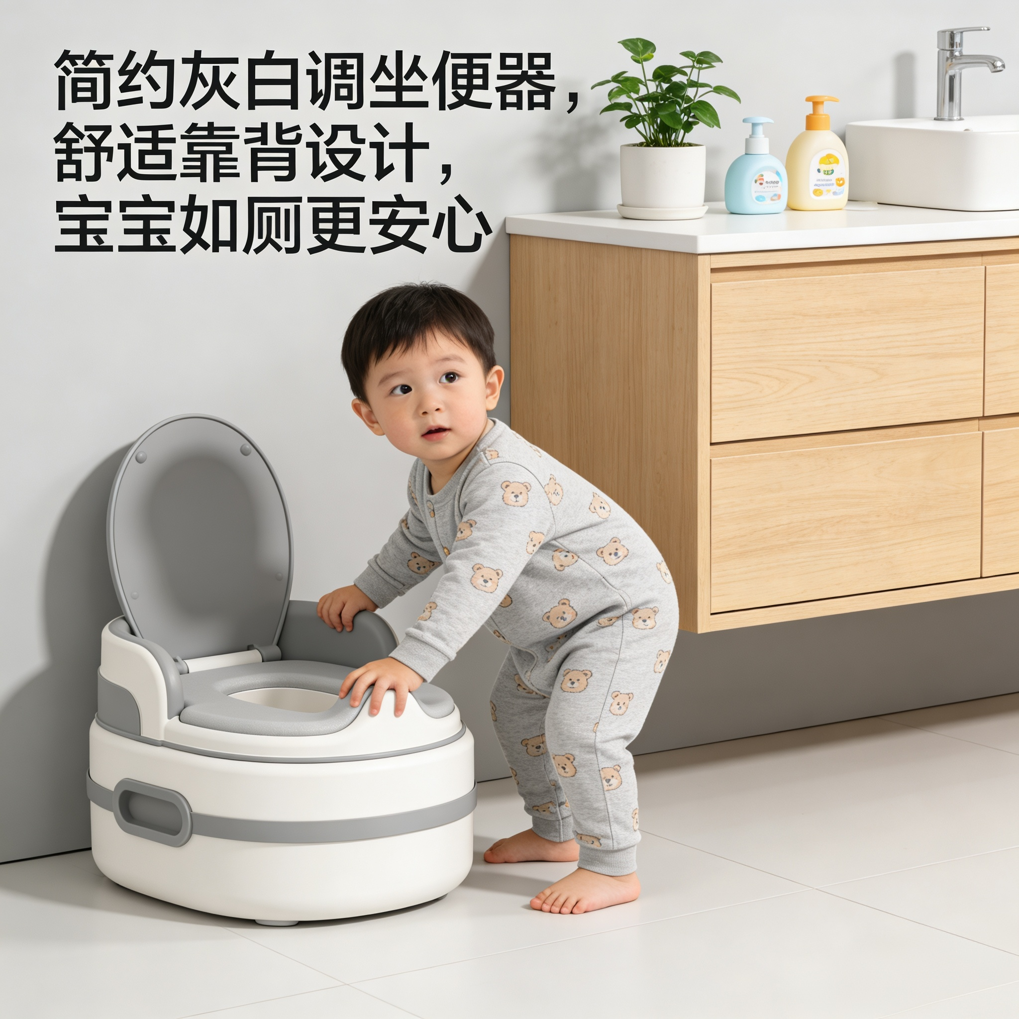 软胶靠背儿童马桶坐便器男女便携坐便凳如厕训练尿便盆三合一马桶