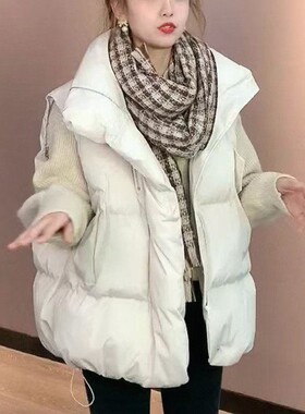 欧货羽绒棉马甲女春秋冬季韩版宽松大码短款坎肩棉服背心马夹外搭