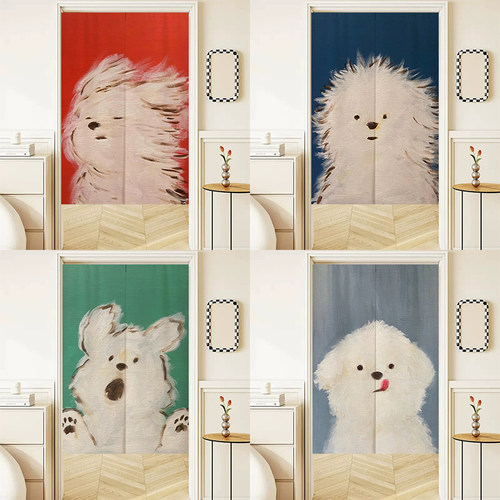 潦草小狗门帘多巴胺趣味小狗半帘