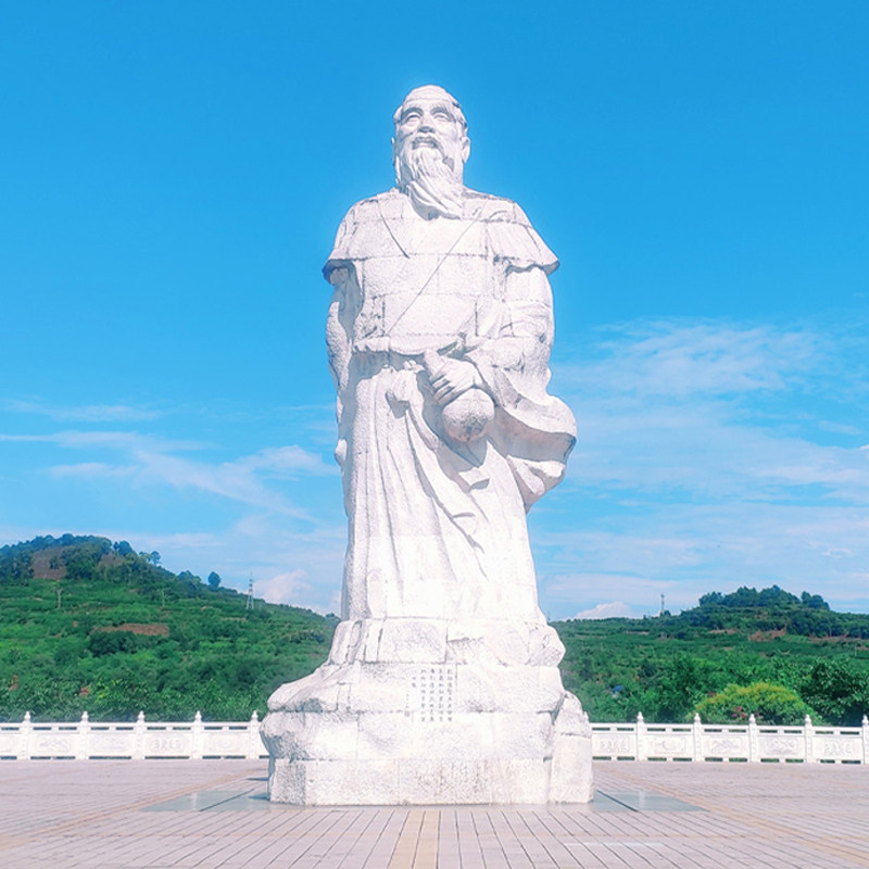 大型彭祖石雕像人物雕塑定制户外广场景观落地汉白玉石材庭院摆件