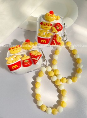 炸鸡食玩适用OPPOencoair4新声版保护套小众encoair2pro air3i耳机壳可爱encoR4 R3 R2保护壳新款encoX3 X2女