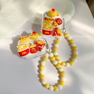 炸鸡食玩适用OPPOencoair4新声版保护套小众encoair2pro air3i耳机壳可爱encoR4 R3 R2保护壳新款encoX3 X2女