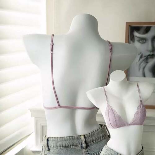 纯欲法式前扣蕾丝三角杯内衣女无