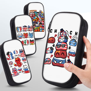 countryhumans国拟ch五常同人笔袋小学生铅笔盒2026新款超火文具袋初中生笔盒学生文具盒儿童网红爆款大容量