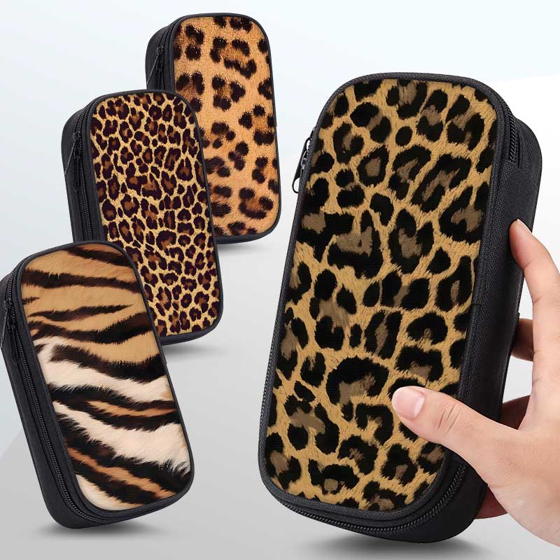 ins风豹纹彩色笔袋小学生铅笔盒2025新款超火文具袋初中生笔盒学生文具盒儿童网红爆款女孩男生男孩款大容量