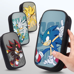 刺猬索尼克笔袋高颜值小学生铅笔盒2026年新款超火文具袋初中生笔盒学生文具盒儿童一年级男生男孩大容量周边