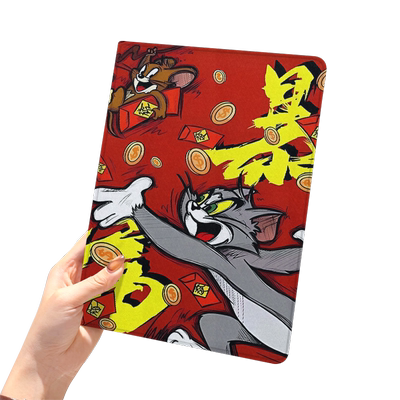 猫和老鼠华为平板matepad11保护套v8pro壳m6带笔槽x8荣耀9三折8vivopadair3小米6六5pro适用6s红米se2023周边