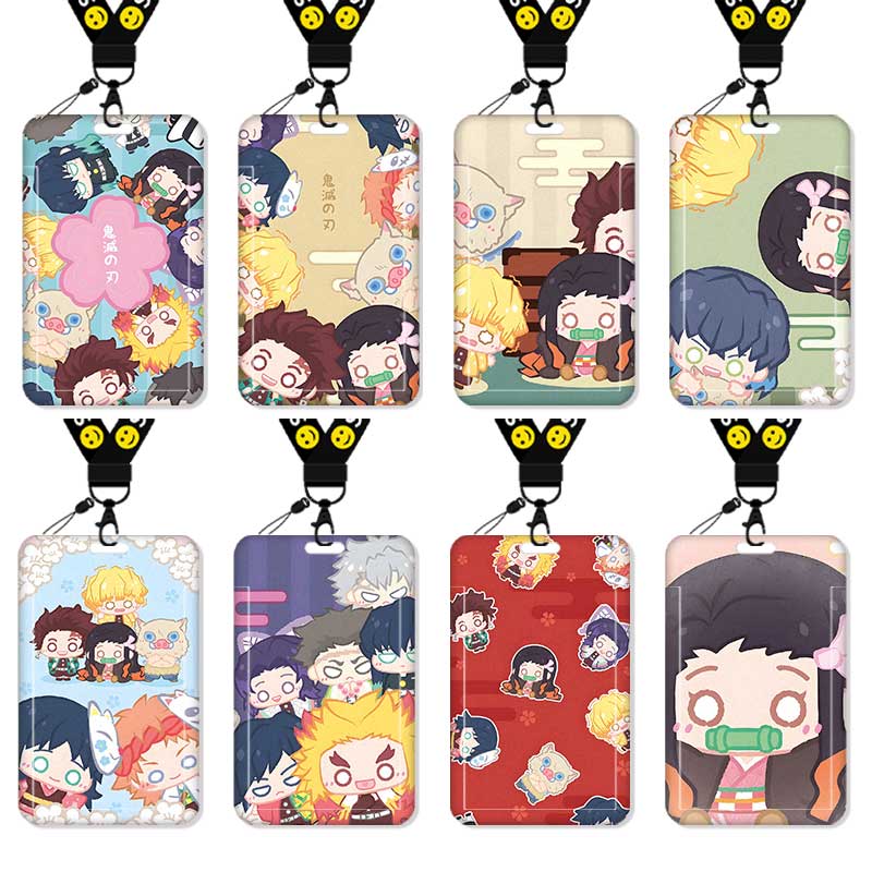 鬼灭之刃灶门祢豆子卡套高颜值饭卡校园卡保护套公交卡学生水卡证件小卡片套工作证工牌证件套校牌挂绳二次元