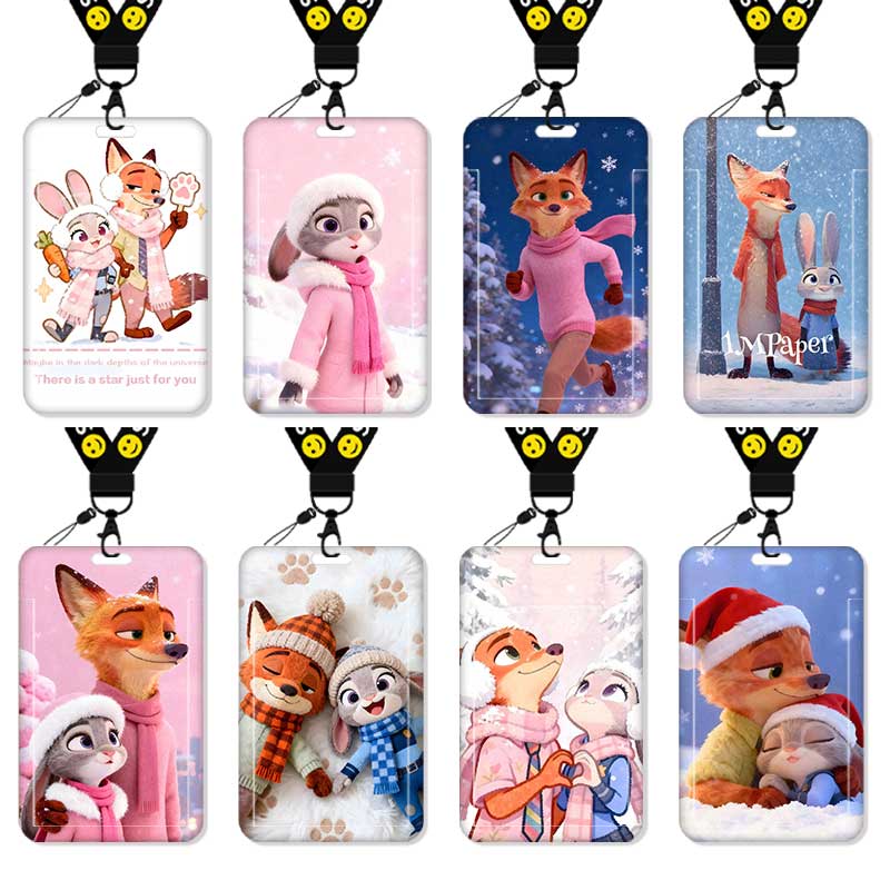疯狂动物城冬日卡套高颜值饭卡校园卡保护套公交卡学生水卡证件小卡片套工作证工牌证件套校牌朱迪尼克二次元