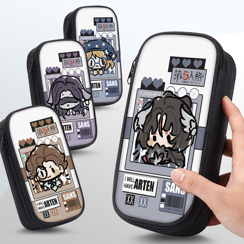 高清打印，三层大容量帆布笔袋。