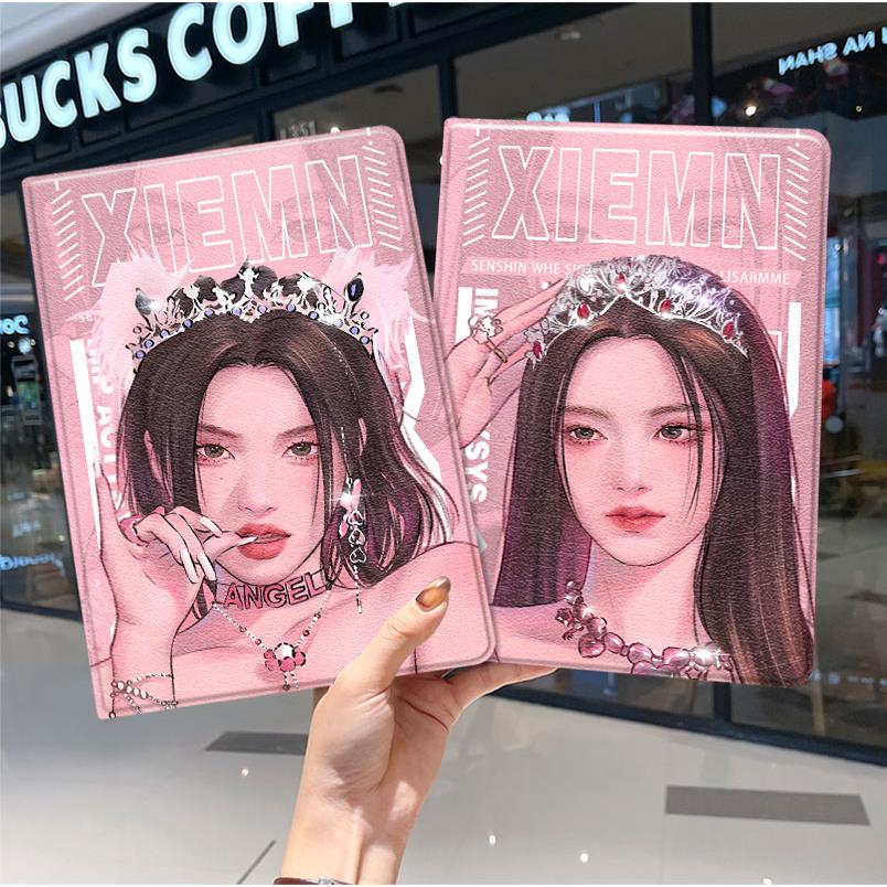 gidle华为平板matepad11保护套5s壳air12宋雨琦v8pro外壳8荣耀9周边m6带笔槽5小米7三折6pro适用6s红米se2024