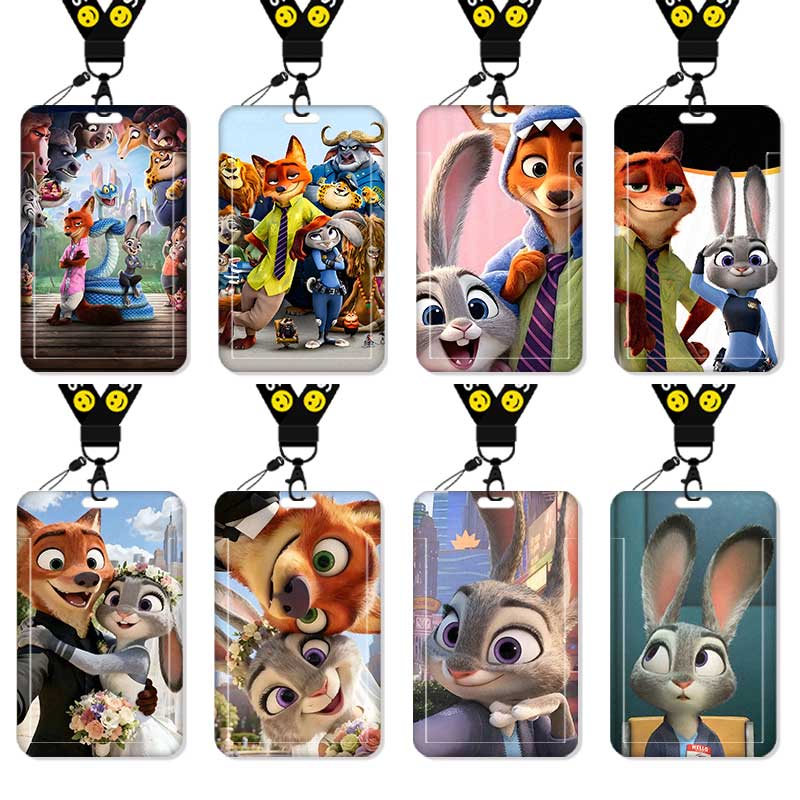 疯狂动物城朱迪尼克卡套高颜值饭卡校园卡保护套公交卡学生水卡证件小卡片套工作证工牌证件套校牌二次元挂绳