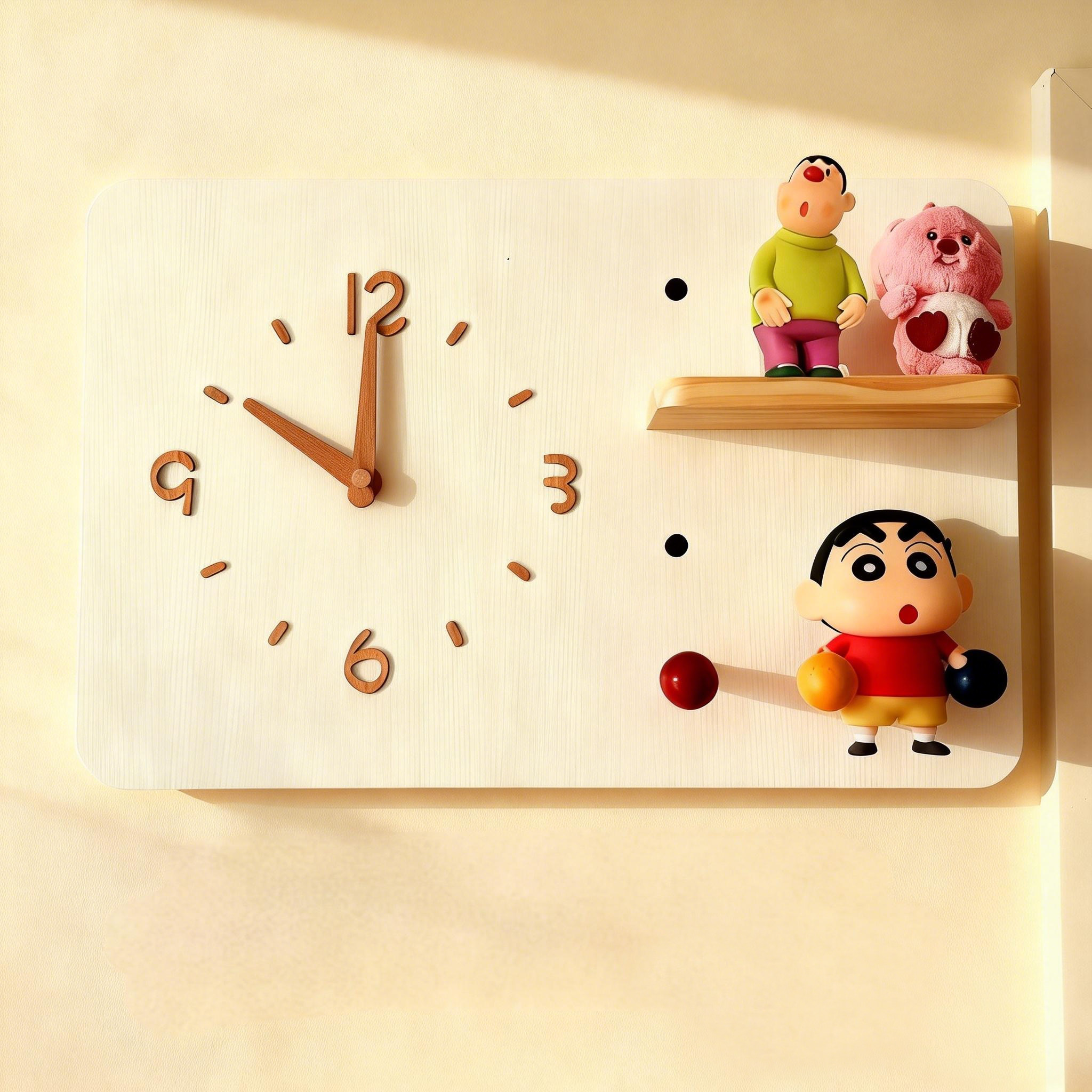 奶油风洞洞板电表箱装饰画带钟表遮挡时钟强配电箱盖板画挂钟遮丑