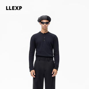 【亨利领】LLEXP修身套头内搭2025年秋冬新款休闲华夫格针织衫