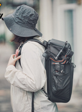 DEBY航拍摄影双肩背包适用收纳DJI大疆御4 AIR3S RS4手持云台无人机GM相机镜头稳定器三脚架a7C2a7M4富士XT50