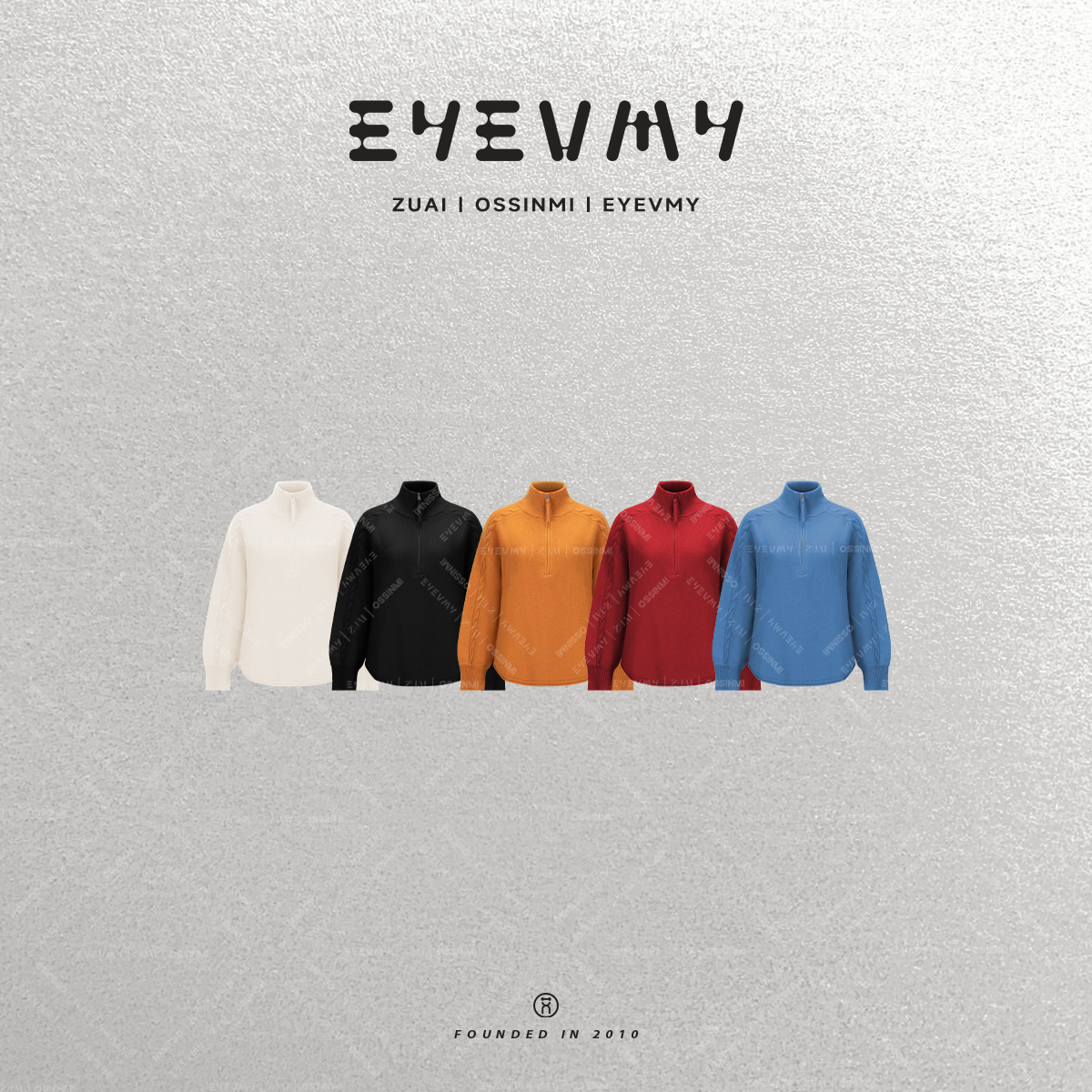 【全毛拉链绞花翻领】慵懒显瘦立领卷边弧摆套头羊毛衣WT54FYQ345