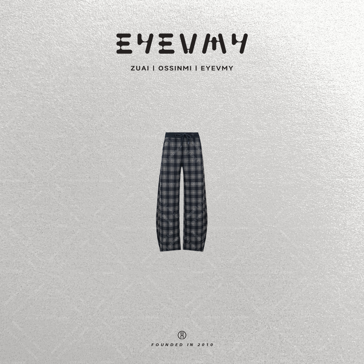 【复古腔调裤】撞色腰头加绒格子直简裤WT54UFU213