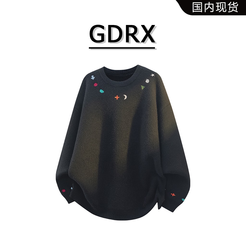 GDRX美式毛衣男秋冬季新款高级感保暖小众设计感针织衫轻奢男装