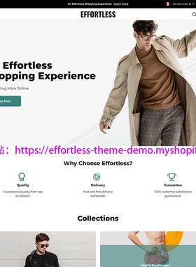 Effortless Shopify主题模版v4用于服装服饰金银首饰品电子3c产品