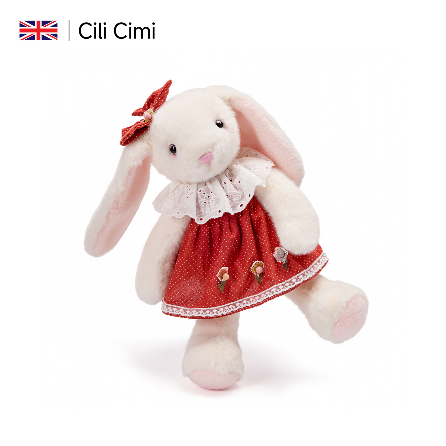 CiliCimi生日礼物送女生儿童粉色小兔子玩偶毛绒玩具布娃娃公仔