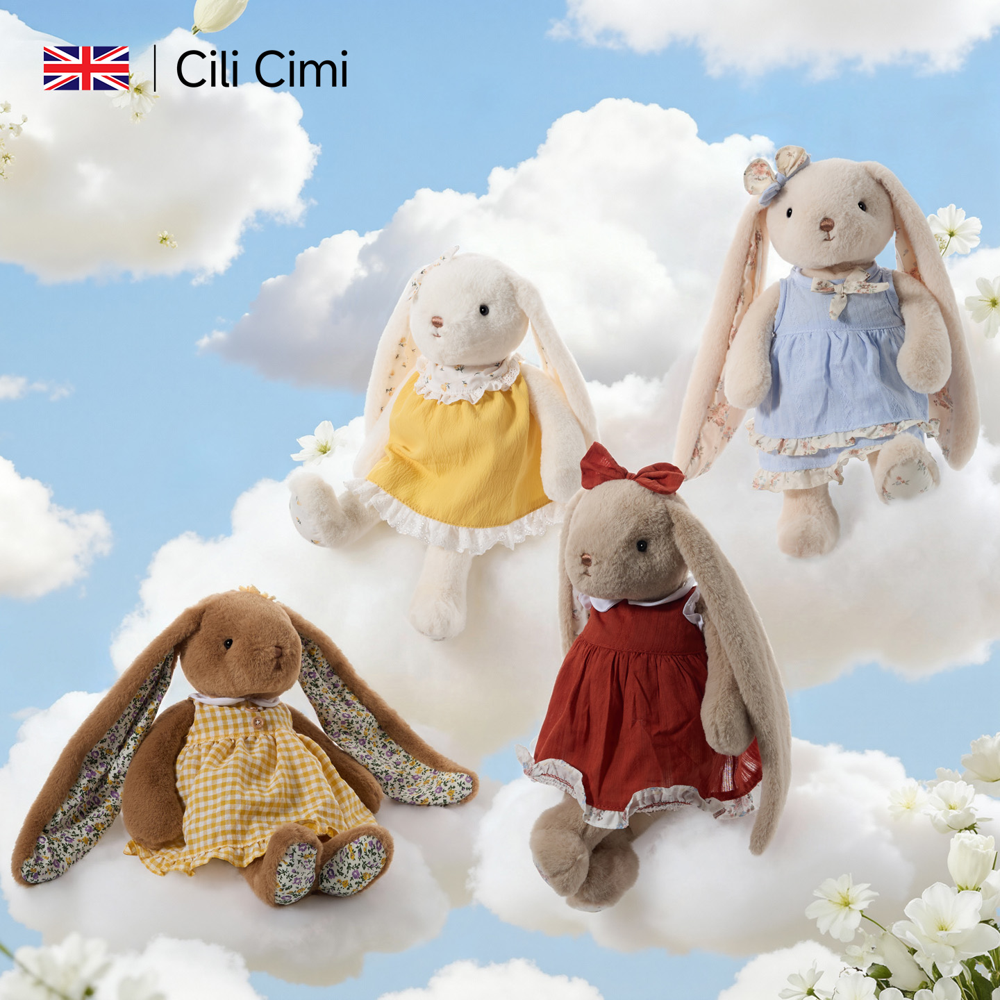 CiliCimi兔子玩偶睡觉抱枕儿童安抚毛绒玩具公仔圣诞节礼物送女友