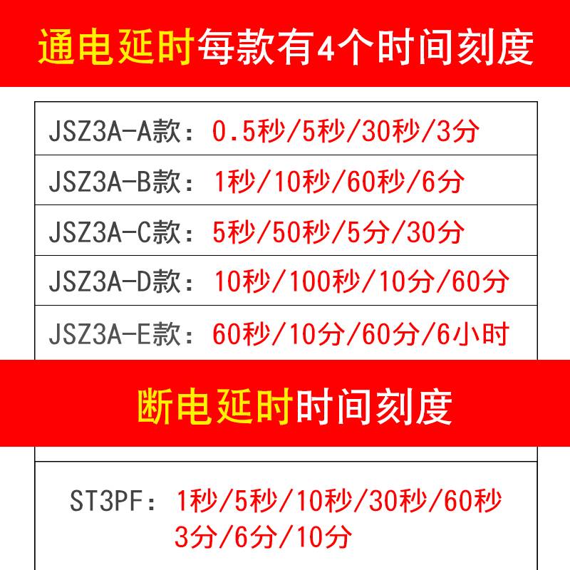 JSZ3A通电ST3PF断电延时延迟时间继电器12V 24V交流小型220V 380V 电子元器件市场 继电器 原图主图