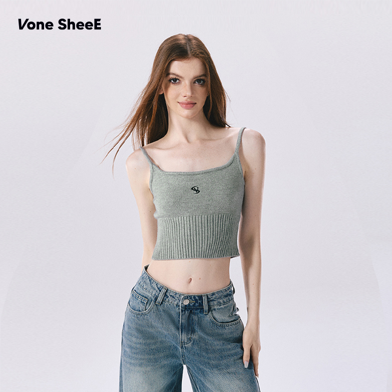 VoneSheeE吊带背心毛衫