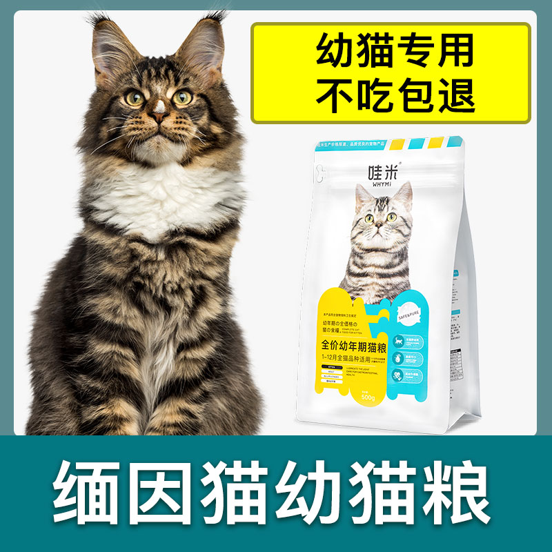 缅因猫幼猫专用猫粮小奶猫猫奶糕1月2月3月4月小猫全价粮1斤2斤