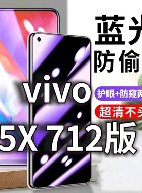 适用vivoZ5X712版防蓝光防窥膜5G防偷窥钢化膜V1911A护眼防偷看手机膜黑边步步高z5x全屏防摔爆保护隐私贴膜
