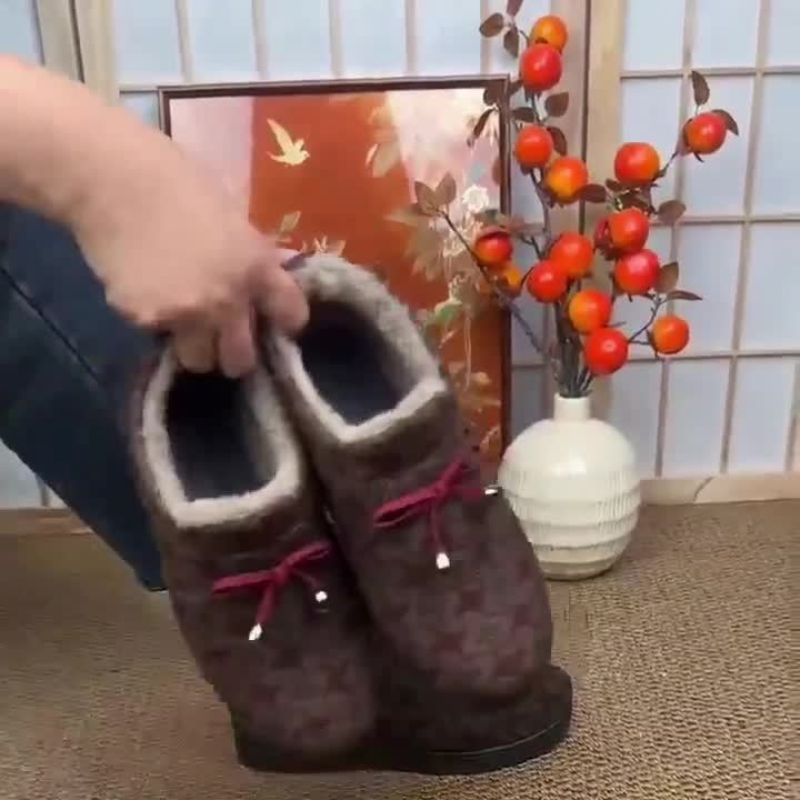 冬季老北京棉鞋女加绒暖