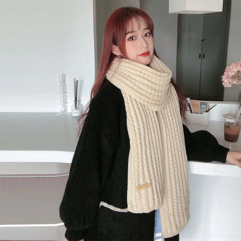 护颈短款针织围巾女冬季